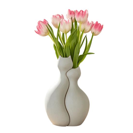 3D-gedruckte Katzenvase, Minimalistische nordische Stil Blumenarrangement Vase, Umarmende Katze Blumenvase, Dekorative Katzenpaar Vase Haus Büro Geschenk