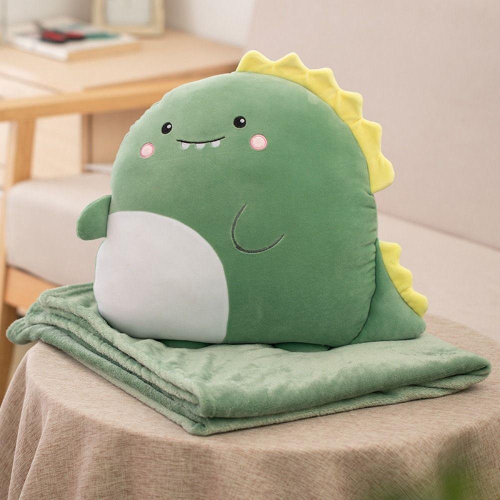 Flannel Cartoon Pillow Quilt Soft Storage Design 2 In 1 Cushion Blanket Comfortable Stuffed Sofa Blanket Afternoon Rest