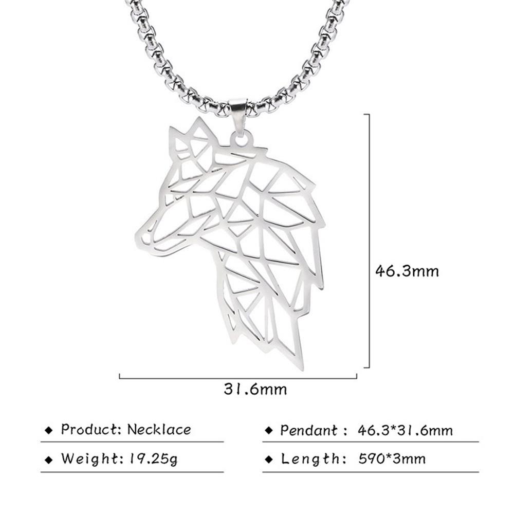 My Shape Lion King Crown Pendent Necklaces for Men Boys Stainless Steel Punk Animal Wolf Charms Choker Chains Hip Hop Jewelry