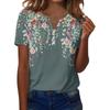 Sommer Oberteile für Damen Knopfleisten Blusen für Damen Elegant Lässig V-Ausschnitt T-Shirts