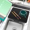 Silicone Draining Mat for Kitchen: Fruit, Vegetable, Bowl, and Dish Drying with Sloped Countertop Design