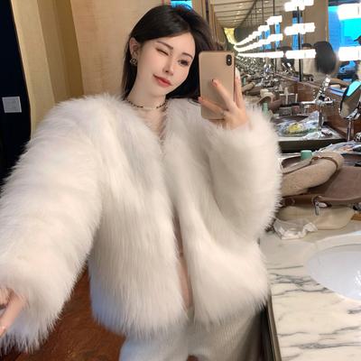 Herbst Winter Damen Faux Fuchs Pelzmantel Frauen Luxus Pelzige Jacke Oberbekleidung