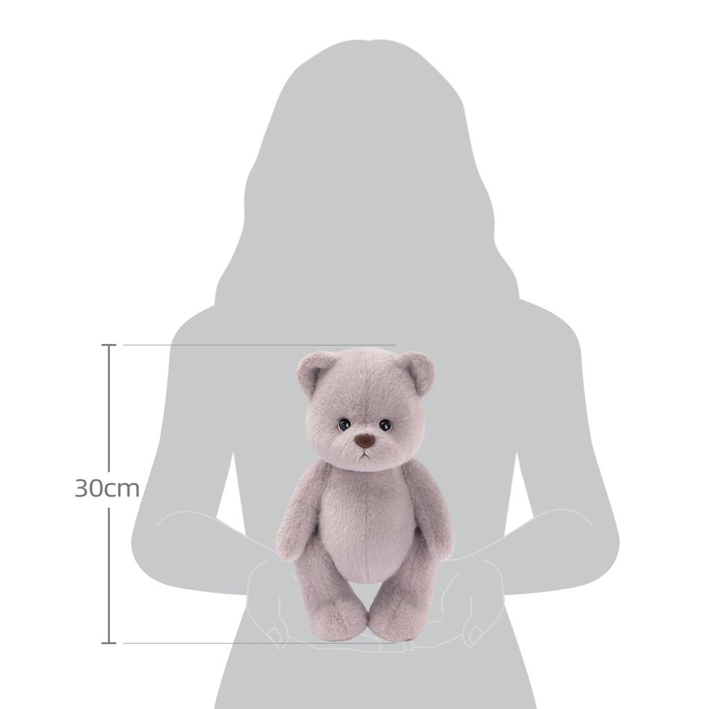 TeddyTales Lina Bear Handmade Plush Teddy Bear Dress-Up Doll, Medium Latte (30cm)