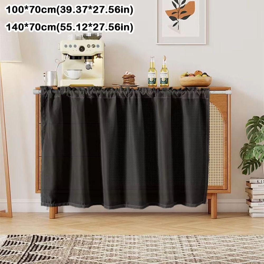 New Waterproof Chiffon Curtain Thickened Scratch-resistant Kitchen Cabinet Curtain Blockout Dustproof Table Skirt Cabinet Sundry
