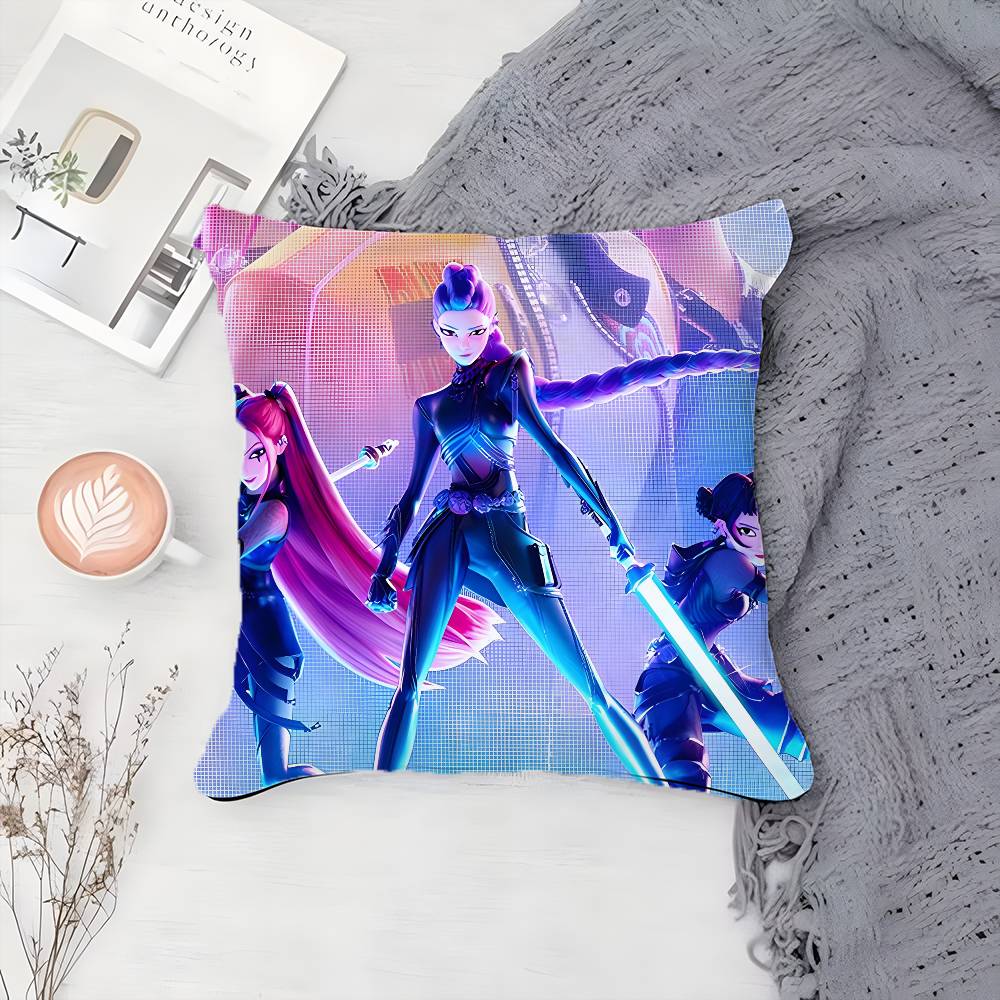 Hot Movie K--Kpop Demon Hunters-MT Beautiful Pillow Case Printing Pillowcase Living Room Sofa Cushion Cover Bedroom Room Decor