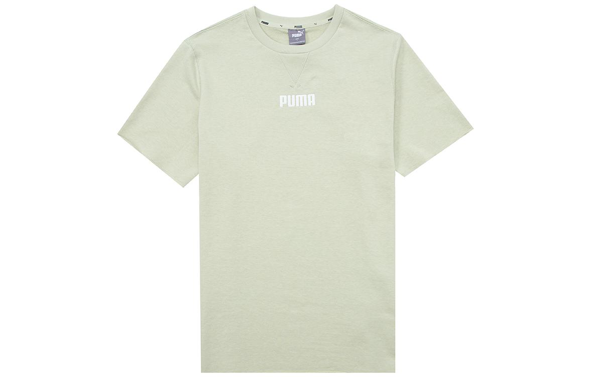 PUMA T Shirts Men s Light Green Crew Neck Moderate Straight Fit 849593-33 XL