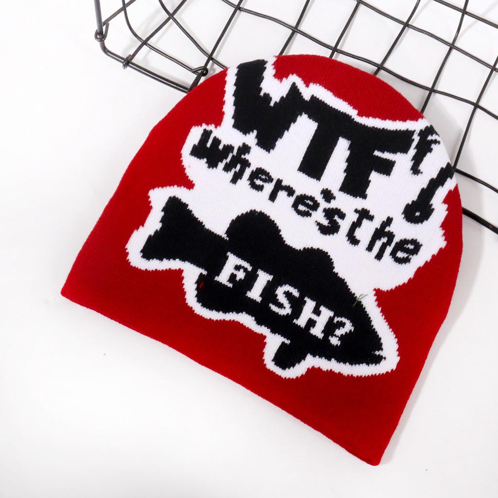 Fashion Color Blocked Letter Pattern Neutral Casual Warm Knitted Hat For Men And Women Winter Warmth Street Fashion