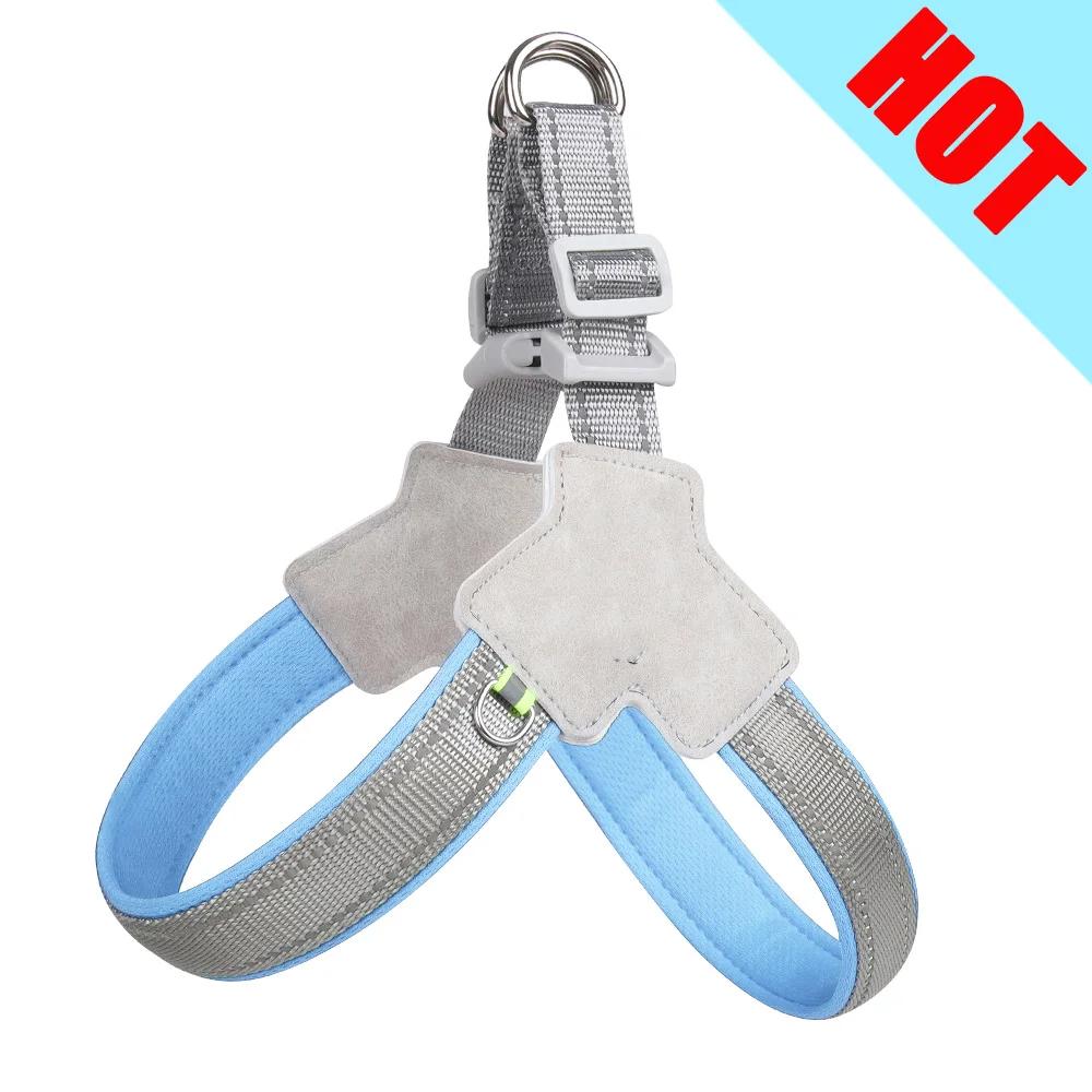 

Bestseller Reflective Dog Harness Vest with Leash, Durable and Comfortable Collar Harness Vest Pet Supplies XL синій