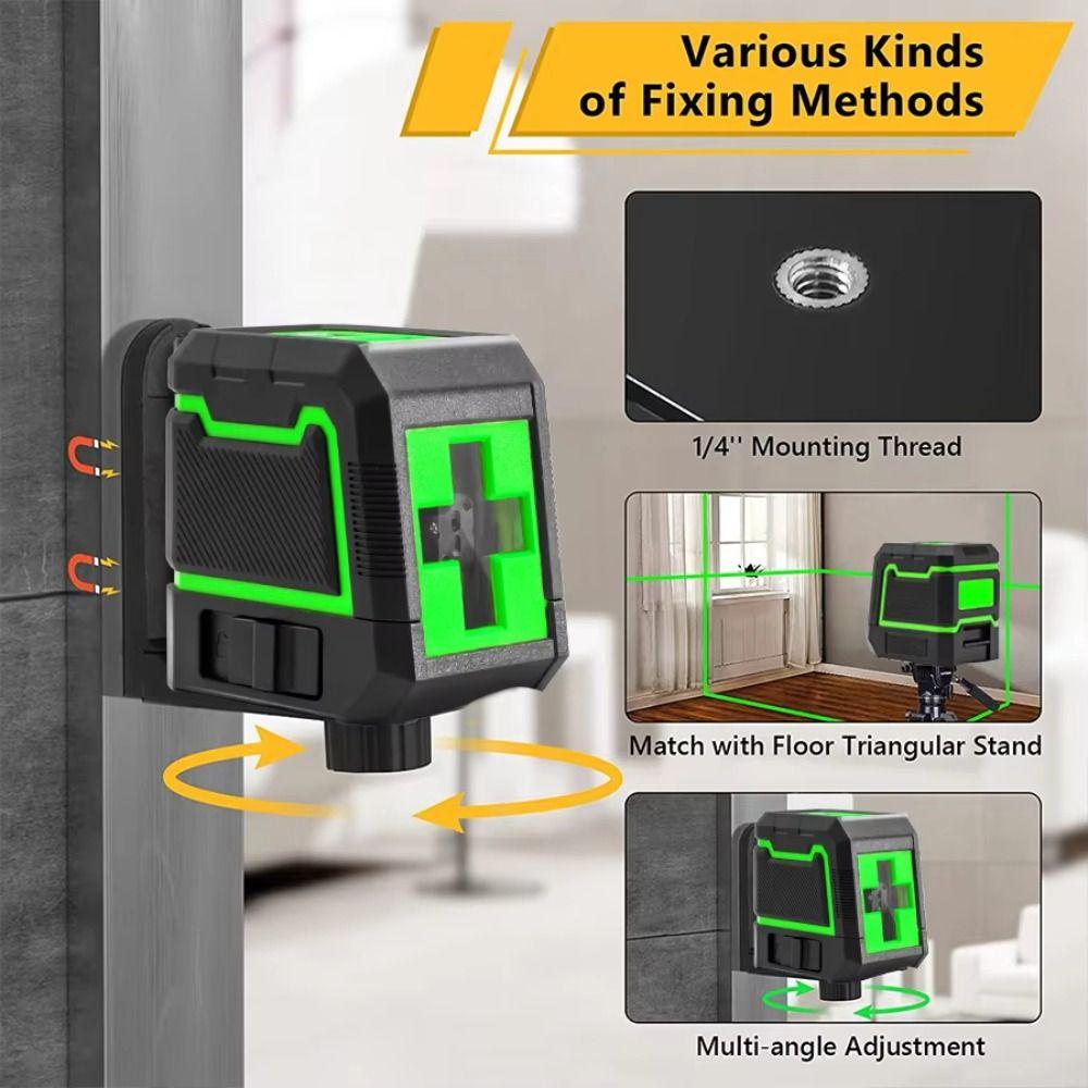 Horizontal Vertical Line Measuring Laser Ruler 2Line Laser Level Measuring Tool Household