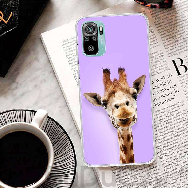 Cute Cartoon Giraffe Animal Cover For Xiaomi Redmi Note 14 13 12S 12 11 Pro Plus Phone Case 11S 10S 10 11E 11T 14Pro 13Pro Print