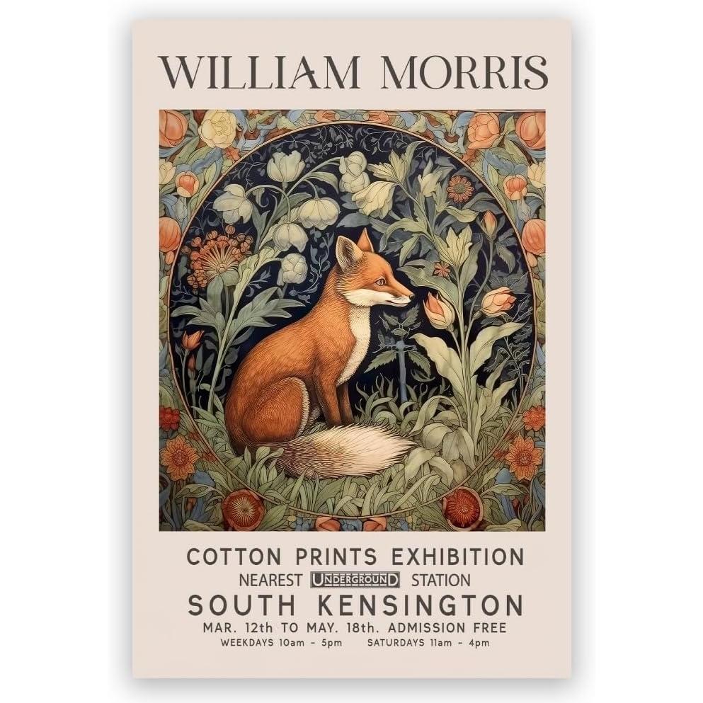 William Morris Fox tapestry canvas wall art 75x100