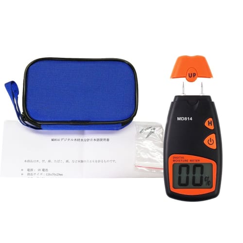 Origin Digital Wood Moisture Meter, MD814, for Measuring Wood Moisture, Easy to Use, 4-Pin Type, Carrying Case Included