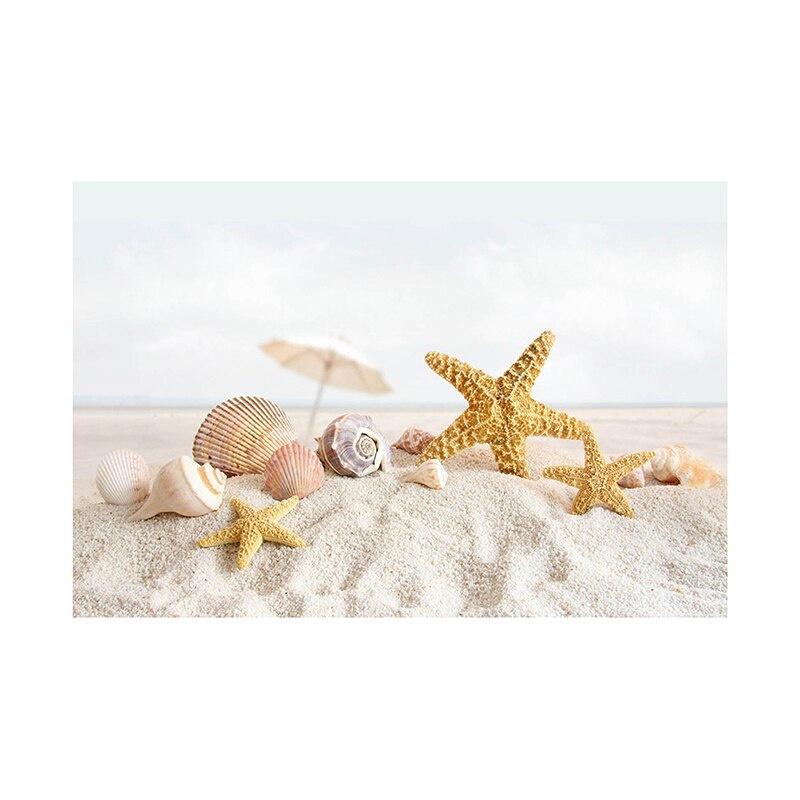 Summer Beach Photography Backdrop Seaside Beach Sand Starfish Shell Baby Birthday Holiday Party Background Photo Studio