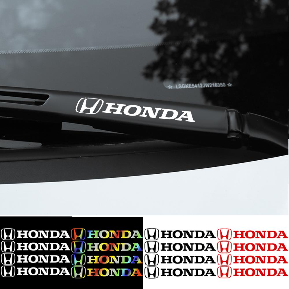4pcs Car Emblem Wiper Stickers Wheel Window Handle Badge Decal For Honda Odyssey Mugen Fit CITY Civic Accord Jazz Accessories TT5