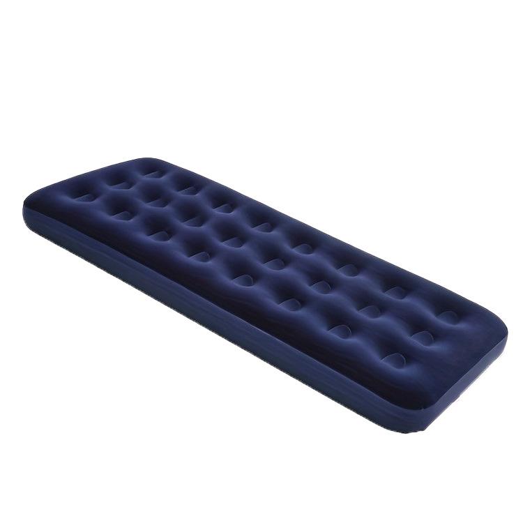 Single Outdoor/Indoor Inflatable Camping Mattress with Flocking
