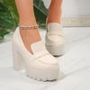 Grandes Pointures Polyvalentes Confortables Talon Épais Mary Janes Mode Talons Hauts Chaussures Simples pour Femmes Bout Rond Caoutchouc 2026