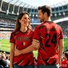 2026 Maglietta da Calcio Estiva Belgio Top Maglia da Calcio T-shirt Abbinamento Familiare Traspirante Uomo Donna Maniche Corte Top