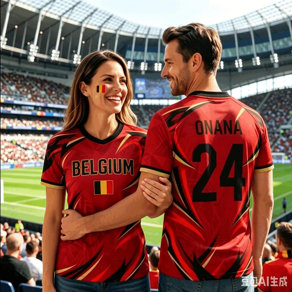 2026 Maglietta da Calcio Estiva Belgio Top Maglia da Calcio T-shirt Abbinamento Familiare Traspirante Uomo Donna Maniche Corte Top