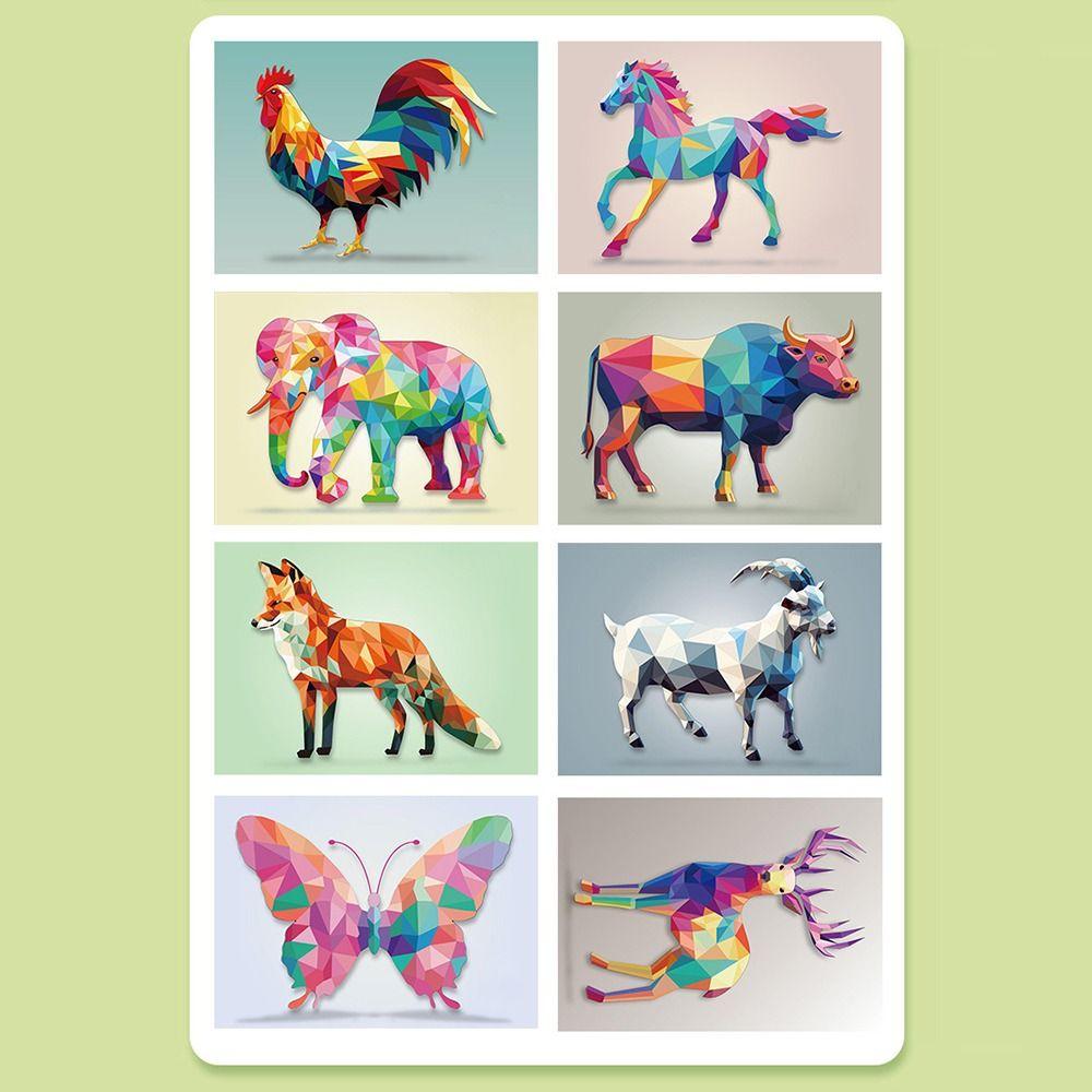 DIY Geometric Collage Sticker Book Versatile Handmade Sticker Toys Children's Stickers  Birthday