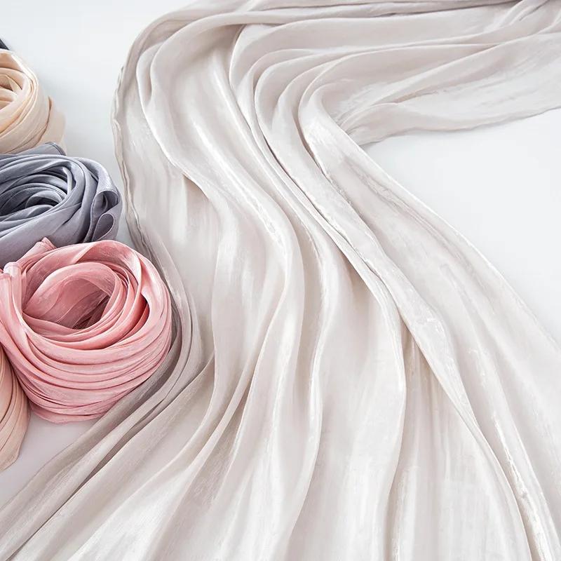 180Cm Solid-Color Headscarves Imitaed Silk Scarves Thin Large Gauze Scarves Travel Sun Protection Shawls Island Silk Scarves