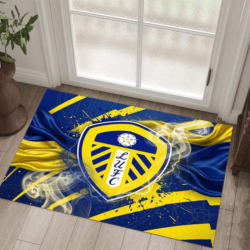 Design Calcio Leeds United Tappeto in Velluto di Cristallo Accogliente Non?Tappeto Stampato Antiscivolo per Camera da Letto Soggiorno Ingresso