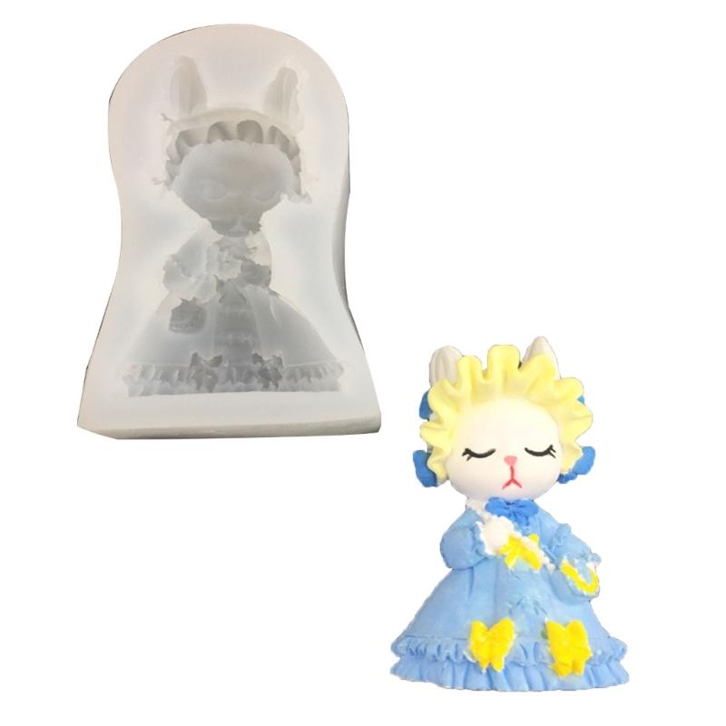 Rabbit Mold for Candle Making Silicone Mold Resin Ornaments Epoxy Mold for Making Soap Craft X3UC