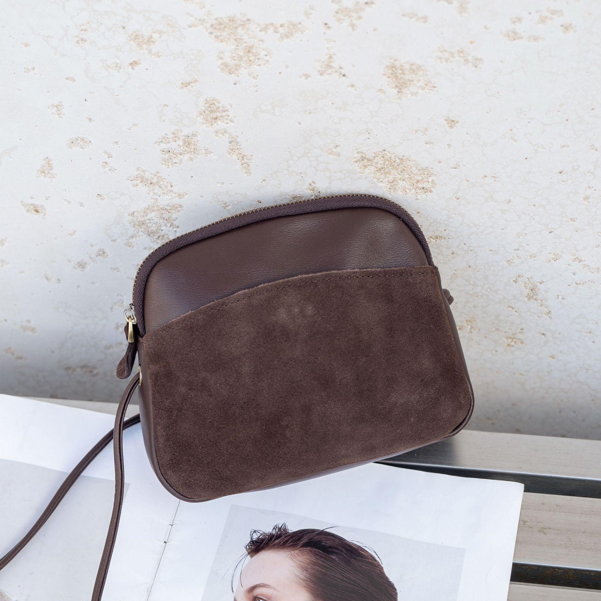 

Winter New Women s Fashi Lightweight Matte Cowhide Leather Crossbody Mini Bag - Travel Compani Cold Weather Shoulder Purse 20 x 8 x 16 cm кофейный