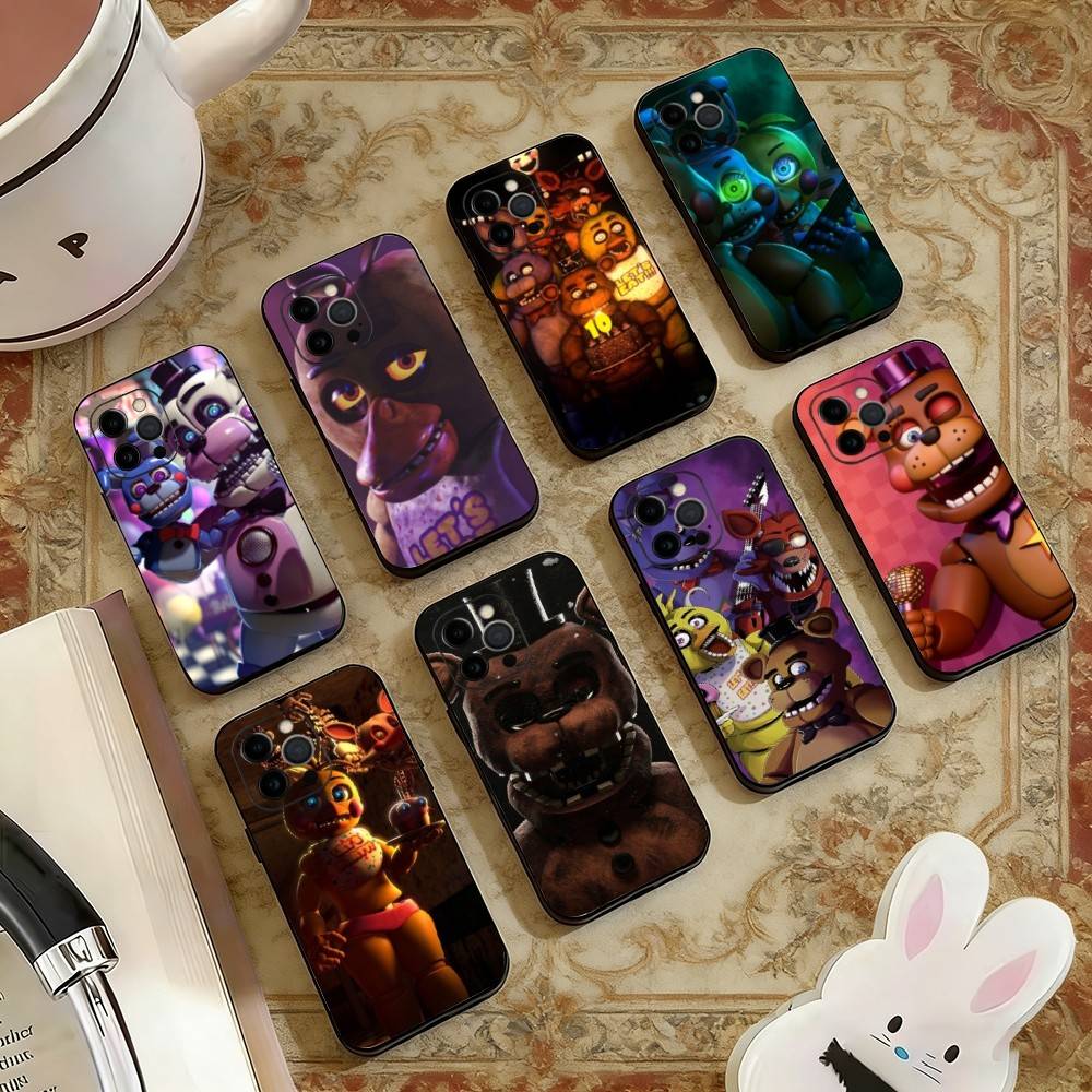 D-FNAF-T-Five-Nights-at-Freddy's Phone Case For iPhone 17, 16,15,14,13,12,11 Plus,Pro Max, Others Soft Black Cover