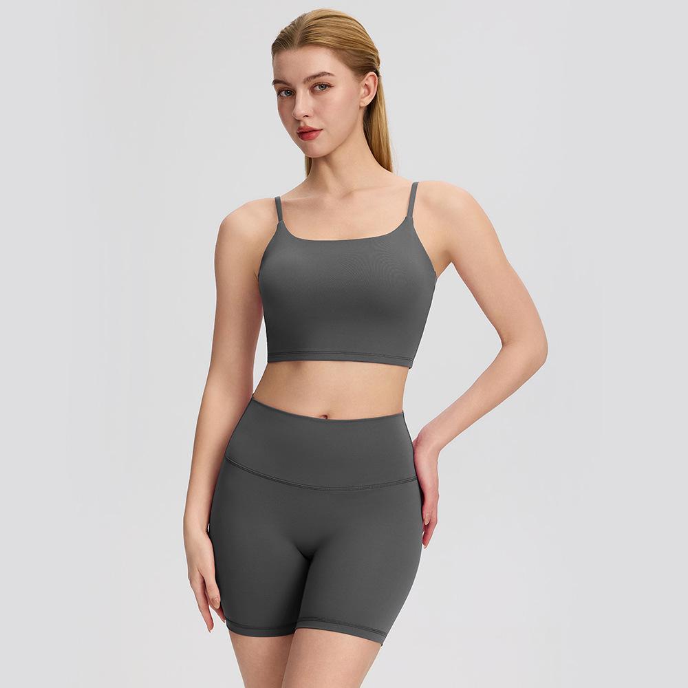 Women's Summer Yoga Set: High-Waisted Butt-Lifting Shorts & Padded Tank Top