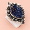 Titanium Drusy Gemstone Handmade Silver Jewelry  "7"