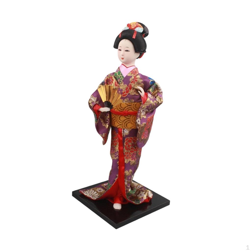 11,81'' Boneca Kimono Japonesa Figura Geisha Asiática Tradicional Oriental, Senhora