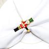 6pcs Christmas Resin Nutcracker Soldier Napkin Rings Ornament Small Decoration Christmas Tree Accessory Decorative Decorations