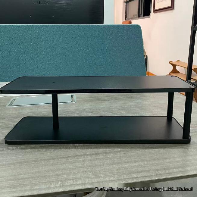 Multi-layer Desktop Storage Rack and Bookshelf Black