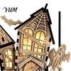 Wooden Castle Figurine 3D Halloween Village Haunted House Figurine, Spooky Light Up Ornament Desktop Retro with Ghost Pumpkin Bat for Home Party Table
