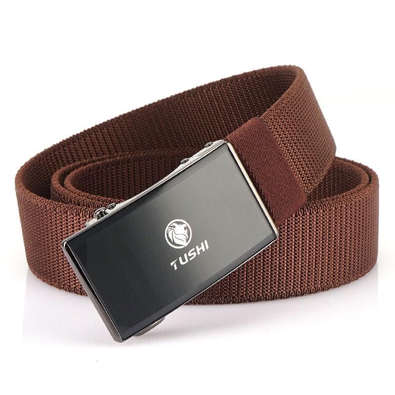 3.5CM Elastic Automatic Buckle Nylon Belt Casual All-matching Men's Canvas Pants