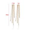 Korean-Style Handmade Zircon Tassel Long Earrings