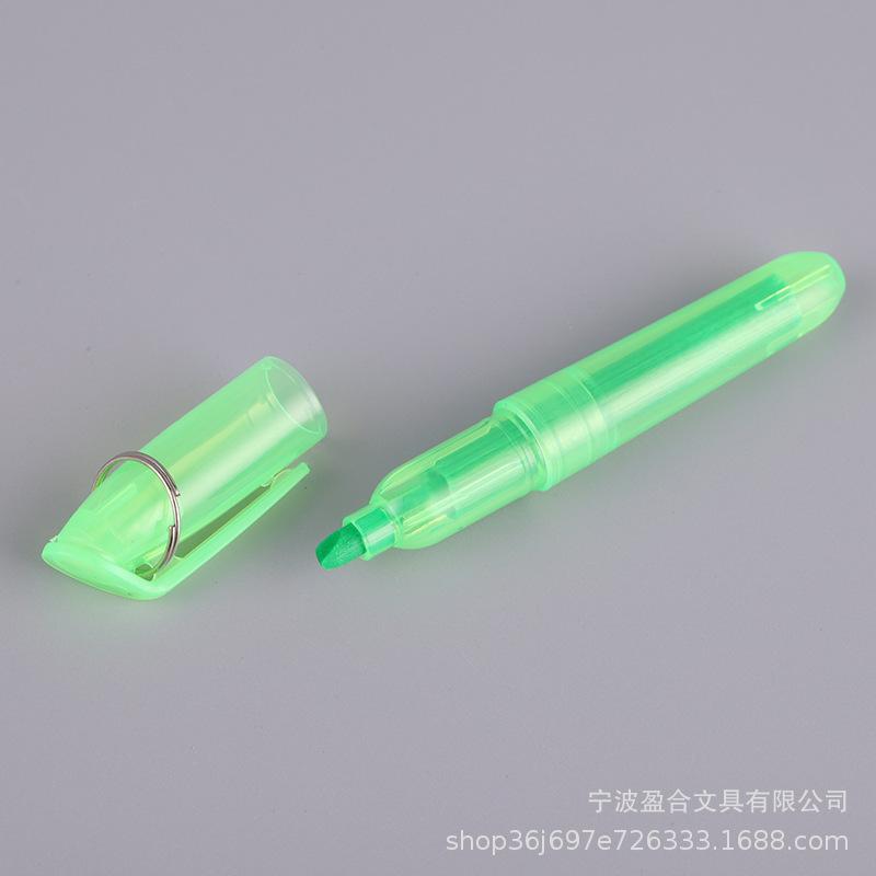 Fluorescent Pen with Iron Hook & Colored Note Highlighter Set