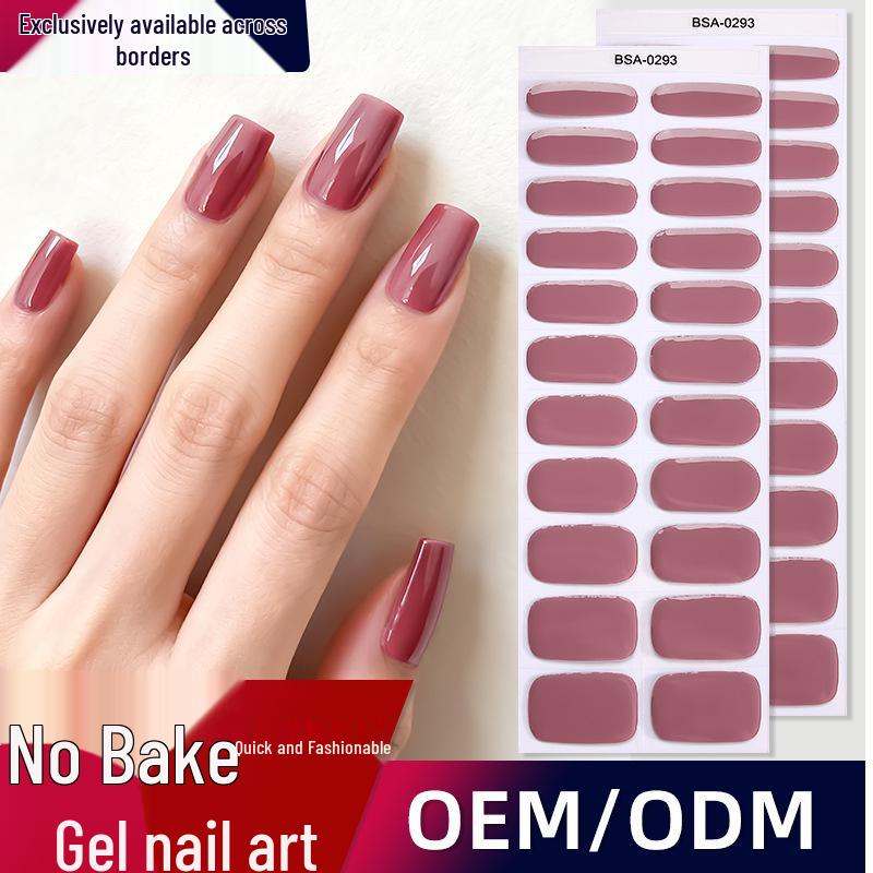 Waterproof Super Sparkle Gel Nail Stickers (Solid Color, UV-Free, No Lamp Required)