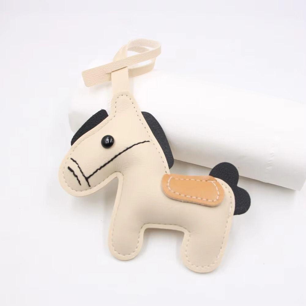 Lightweight Design Horse Keychain Pendant PU Leather Horse Hanging Rope  Bag Decoration