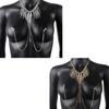 Versatile Rhinestones Fringe Body Chain Sparkling Evening Jewelry Comfortable Tassels Necklace Gift For Daily Wear