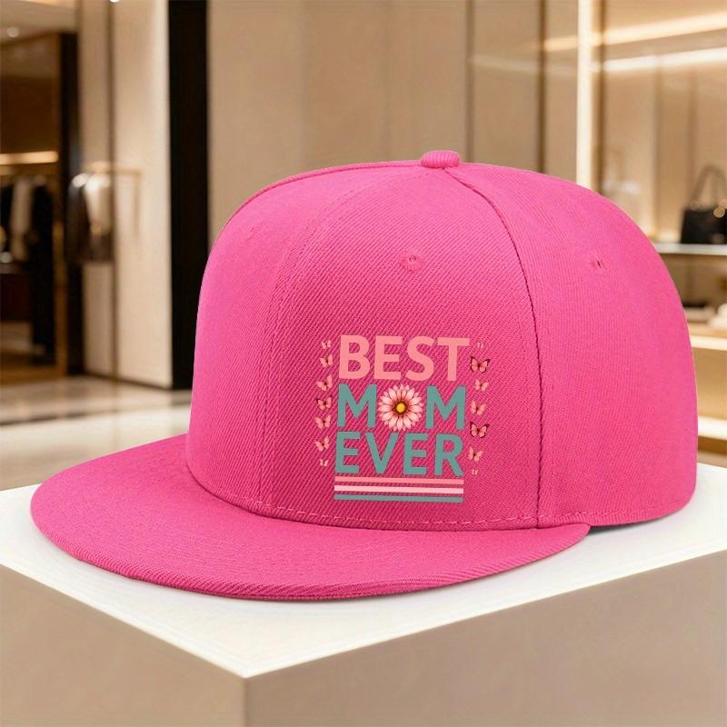 Best Mom Ever Graphic Baseball Cap Polyester Adjustable Snapback Hat for Adult Casual Wear One Size