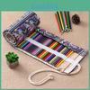 Ethnic Style Colored Geometric Pattern Pencil Canvas Storage Bag For Artists And Students