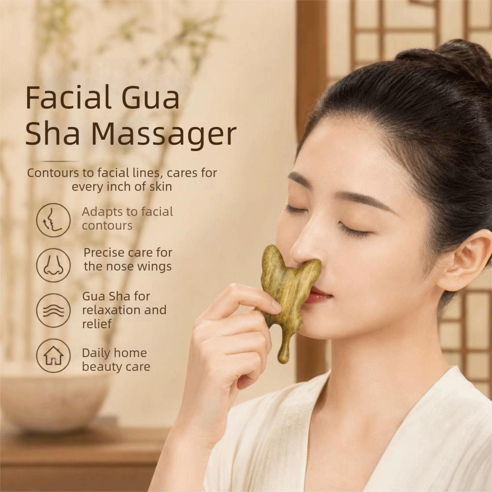 Solid Wood Facial Gua Sha Hand Polished Face Massager Scaler Skin Massager  Eyes