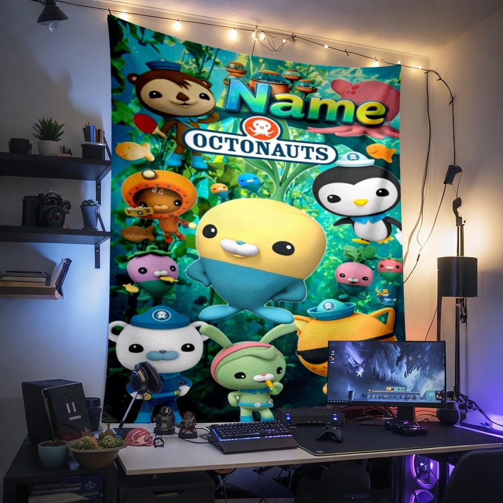 Custom Name Octonauts Tapestry Wall Hanging for Bedroom, Living Room & Dorm Decor, Modern Home Wall Art