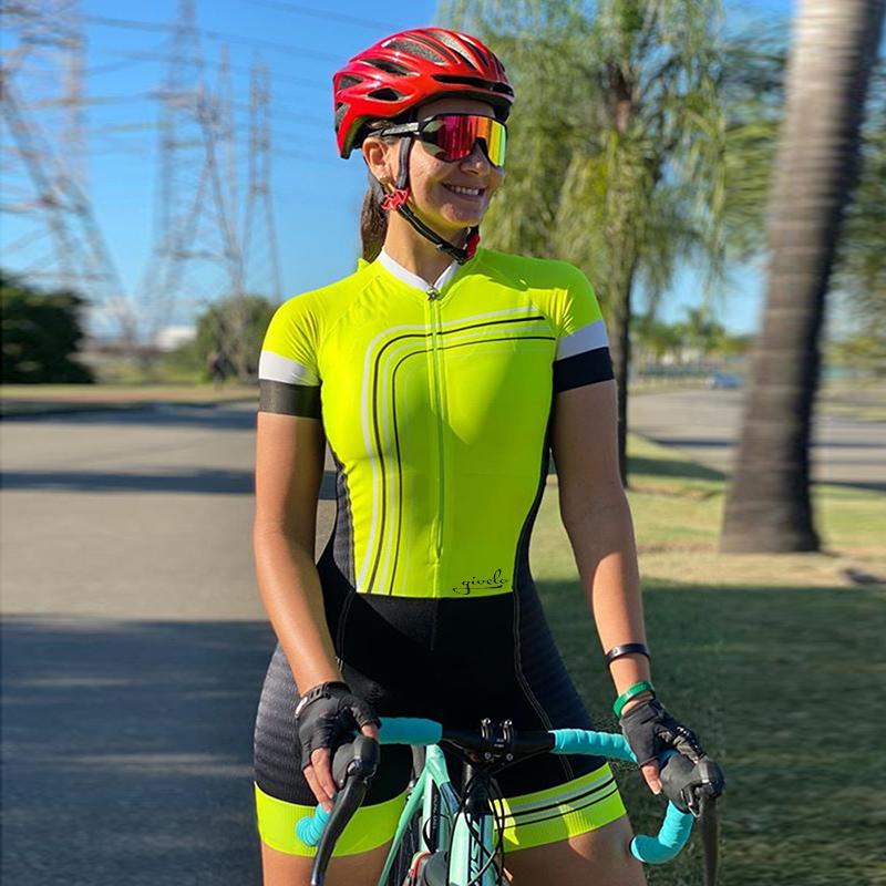 Professionelle Damen-Triathlonkleidung Kurzarm-Radsportsets Damen-Radsport-Jumpsuit-Kits Gel-Polster 3XL