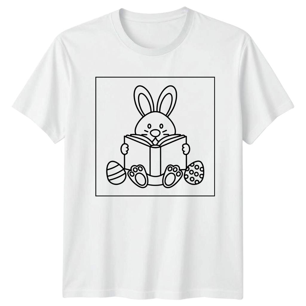 Easter Bunny Reading Book Holidays Unisexs TShirt Unisexs Tee Graphic b
