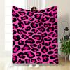 Black Leopard Spots On a Bright Pink Background. for All Seasons Blanket Lunch Break Throw Gift