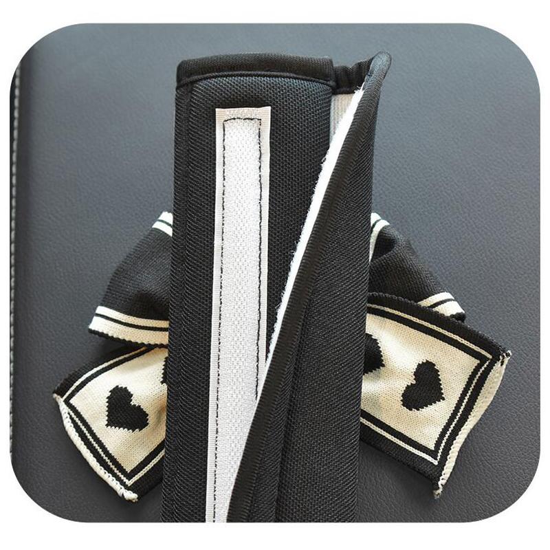 Fashion Lover Bow Ice Silk Car Seat Belt Cover For Neck Protection Universal Auto Seat shoulder Pads Strap Harness Cushion