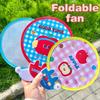 Cartoon Cute Folding Group Fan Outdoor Photography Reflective Plate Mini Round Convenient Pocket Fan Portable Folding Fan