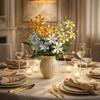 4 Teste Lilli Artificiali Fiori Fai da Te Fiori Simulazione Realistica Composizione Floreale in Plastica Bouquet da Matrimonio Decorazione per la Casa